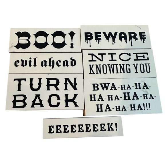 Halloween Rubber Stamp Lot Spooky BOO Beware DIY Scrapbook Cardmaking Set - Picture 1 of 8